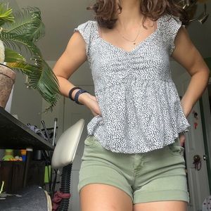 Japna Black and White Polka Dot Top